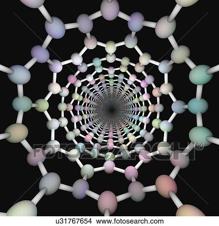 Carbon nanotube, molecular model View Large Photo Image Picture - Carbon nanotube, molecular model. Fotosearch