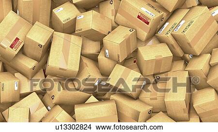 Cardboard boxes, illustration View Large Photo Image Picture - Cardboard boxes, illustration. Fotosearch