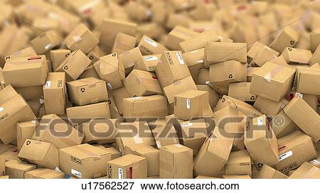 Stock Photo - Cardboard boxes, illustration. Fotosearch
