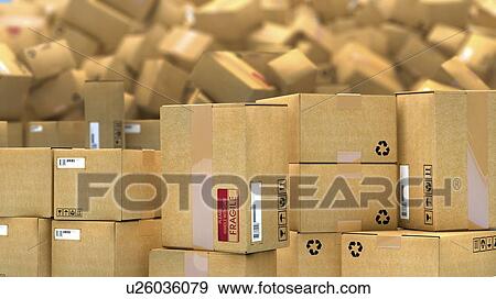 Cardboard boxes, illustration View Large Photo Image Stock Photo - Cardboard boxes, illustration. Fotosearch