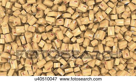 Stock Photo - Cardboard boxes, illustration. Fotosearch