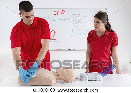 Cardiopulmonary resuscitation training View Large Photo Image Stock Photo - Cardiopulmonary resuscitation training. Fotosearch