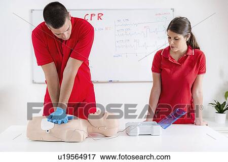 Cardiopulmonary resuscitation training View Large Photo Image Stock Photo - Cardiopulmonary resuscitation training. Fotosearch
