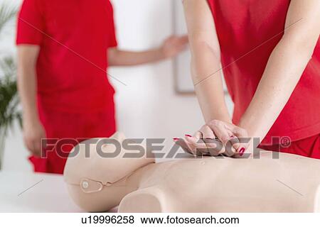 Cardiopulmonary resuscitation training View Large Photo Image Stock Photo - Cardiopulmonary resuscitation training. Fotosearch