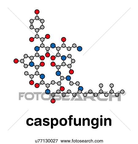 Stock Photo - Caspofungin antifungal drug, molecular model. Fotosearch