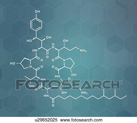 Stock Photography - Caspofungin antifungal drug, molecular model. Fotosearch