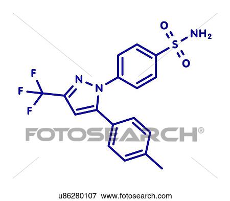 Celecoxib pain and inflammation drug, molecular model View Large Photo Image Stock Photo - Celecoxib pain and inflammation drug, molecular model. Fotosearch