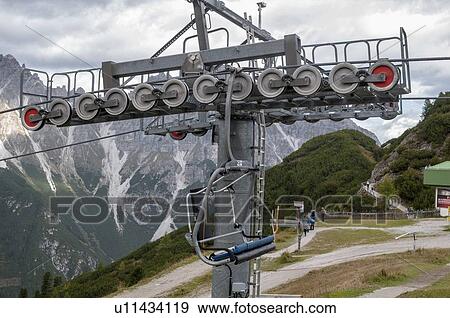 Chair lift tower View Large Photo Image Stock Photo - Chair lift tower. Fotosearch