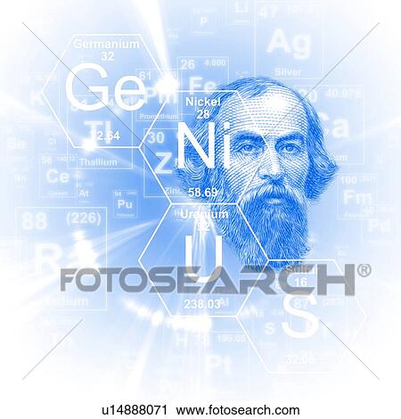 Stock Image - Chemical elements and word 'genius', illustration.. Fotosearch