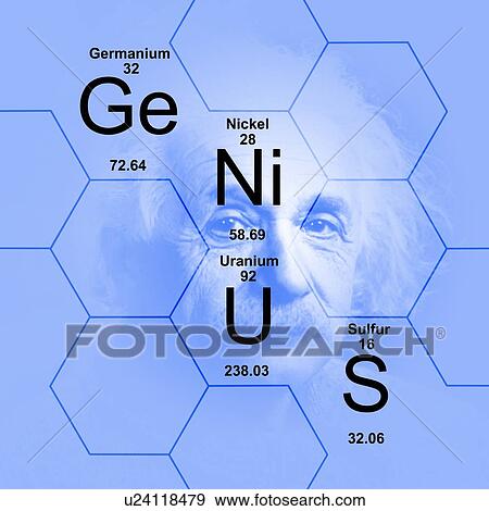 Stock Photo - Chemical elements and word 'genius', illustration.. Fotosearch