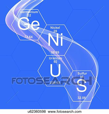 Stock Photo - Chemical elements and word 'genius', illustration.. Fotosearch