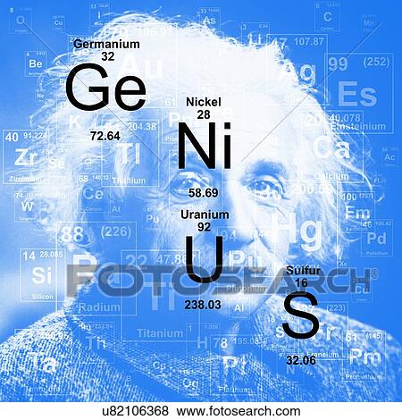 Stock Photo - Chemical elements and word 'genius', illustration.. Fotosearch