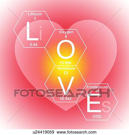 Stock Photo - Chemical elements and word 'love', illustration.. Fotosearch