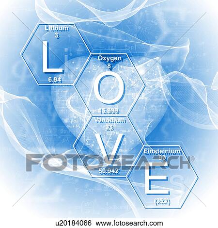 Stock Photograph - Chemical elements and word 'love', illustration.. Fotosearch