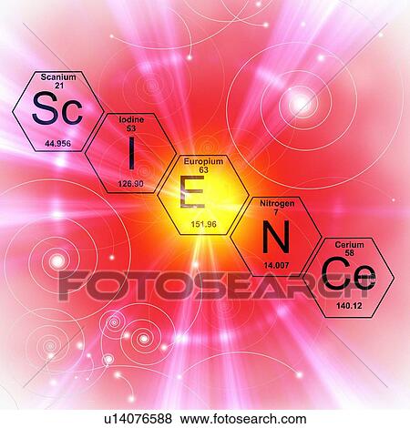 Stock Photo - Chemical elements and word 'science', illustration.. Fotosearch