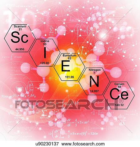 Stock Photo - Chemical elements and word 'science', illustration.. Fotosearch