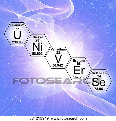 Stock Photo - Chemical elements and word 'universe', illustration.. Fotosearch
