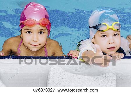Children at edge of pool View Large Photo Image Stock Photo - Children at edge of pool. Fotosearch