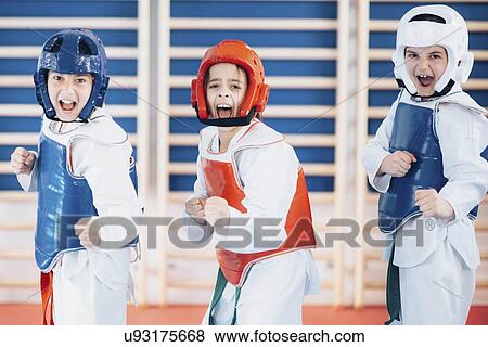 Children in taekwondo class View Large Photo Image Stock Photo - Children in taekwondo class. Fotosearch