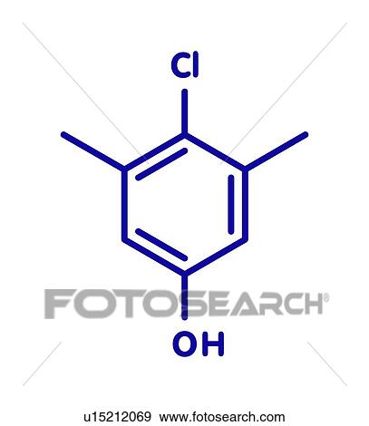 Stock Photo - Chloroxylenol antiseptic, molecular model. Fotosearch