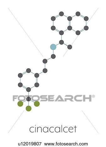 Stock Photo - Cinacalcet hyperparathyroidism drug, molecular model. Fotosearch