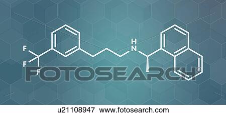 Stock Photo - Cinacalcet hyperparathyroidism drug, molecular model. Fotosearch
