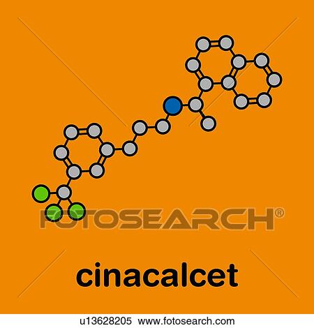 Stock Photography - Cinacalcet hyperparathyroidism drug, molecular model. Fotosearch