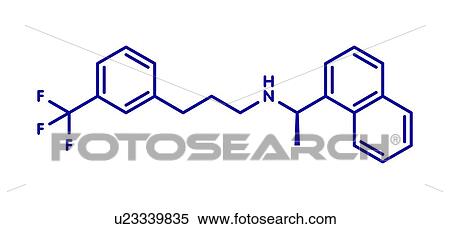 Stock Photography - Cinacalcet hyperparathyroidism drug, molecular model. Fotosearch