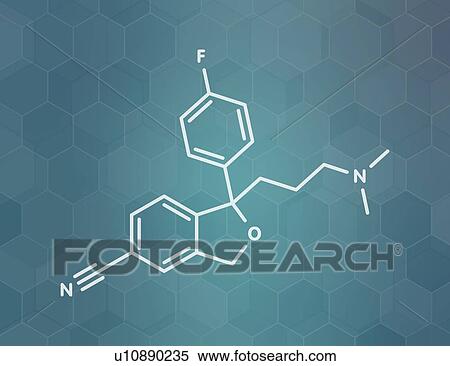 Citalopram anti-depressant drug, molecular model View Large Photo Image Stock Photography - Citalopram anti-depressant drug, molecular model. Fotosearch