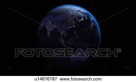 City lights on Earth, illustration View Large Photo Image Stock Photo - City lights on Earth, illustration. Fotosearch