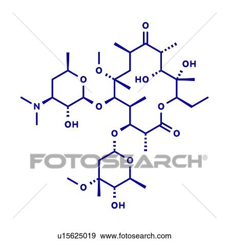 Stock Photo - Clarithromycin antibiotic drug, molecular model. Fotosearch