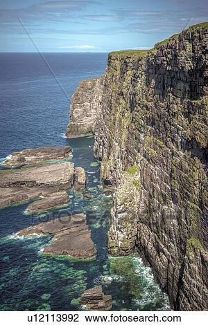 Stock Image - Cliffs at Handa Island, Scotland, UK. Fotosearch