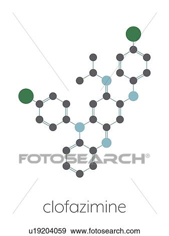Stock Photo - Clofazimine leprosy drug, molecular model. Fotosearch