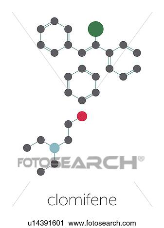 Stock Image - Clomifene ovulation inducing drug, molecular model. Fotosearch
