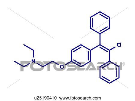 Stock Image - Clomifene ovulation inducing drug, molecular model. Fotosearch