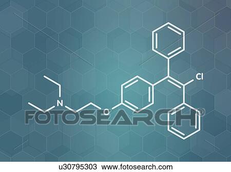 Stock Image - Clomifene ovulation inducing drug, molecular model. Fotosearch