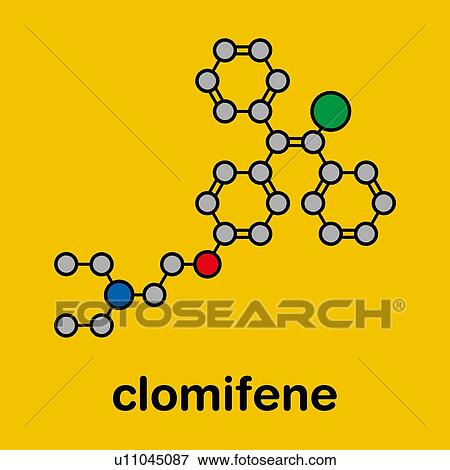 Stock Photo - Clomifene ovulation inducing drug, molecular model. Fotosearch