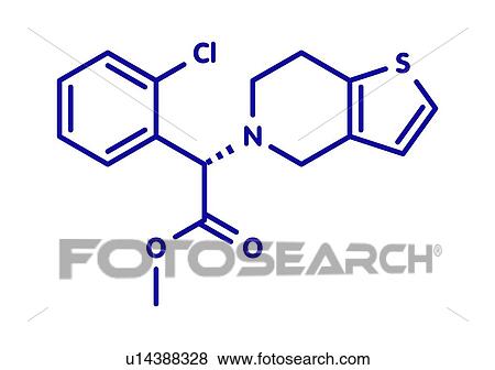 Stock Photo - Clopidogrel antiplatelet agent, molecular model. Fotosearch