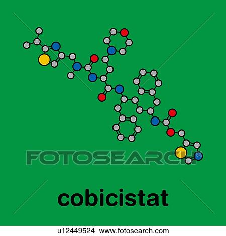 Cobicistat cytochrome P450 inhibiting drug, molecular model View Large Photo Image Picture - Cobicistat cytochrome P450 inhibiting drug, molecular model. Fotosearch