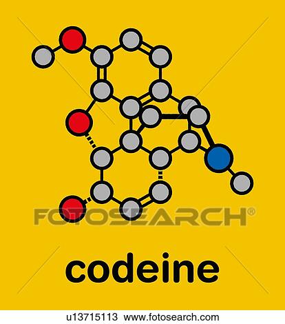 Codeine pain and cough relief drug, molecular model View Large Photo Image Stock Image - Codeine pain and cough relief drug, molecular model. Fotosearch