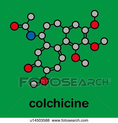 Colchicine gout drug, molecular model View Large Photo Image Stock Photo - Colchicine gout drug, molecular model. Fotosearch