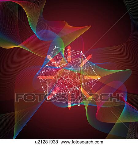 Colourful swirls and network structure against red background, illustration. View Large Photo Image Stock Photo - Colourful swirls and network structure against red background, illustration.. Fotosearch