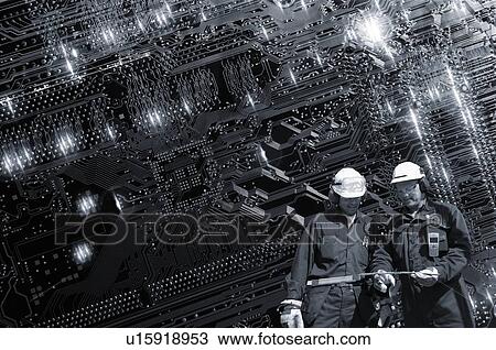 Stock Image - Computer technicians at work, conceptual image. Fotosearch