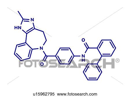 Stock Photography - Conivaptan hyponatremia drug, molecular model. Fotosearch