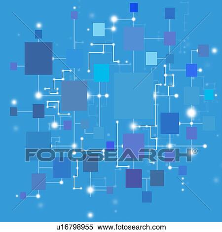 Stock Photography - Connecting squares, illustration. Fotosearch