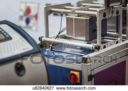 Continuous inkjet printer View Large Photo Image Stock Photo - Continuous inkjet printer. Fotosearch