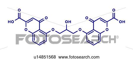 Stock Photo - Cromoglicic acid asthma and allergy drug, molecular model. Fotosearch