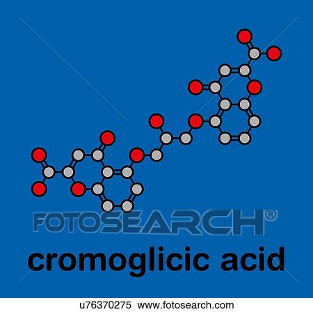 Stock Photography - Cromoglicic acid asthma and allergy drug, molecular model. Fotosearch