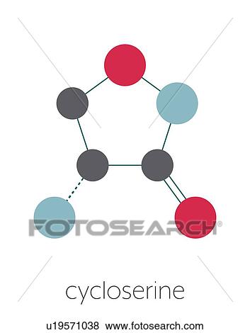 Stock Photo - Cycloserine tuberculosis drug, molecular model. Fotosearch