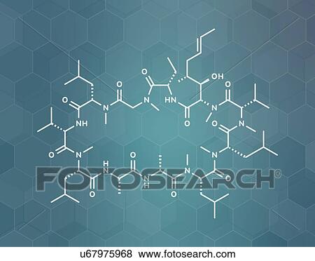 Stock Photo - Cyclosporine immunosuppressant drug, molecular model. Fotosearch